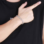 Edelstahl Gliederarmband am Handgelenk