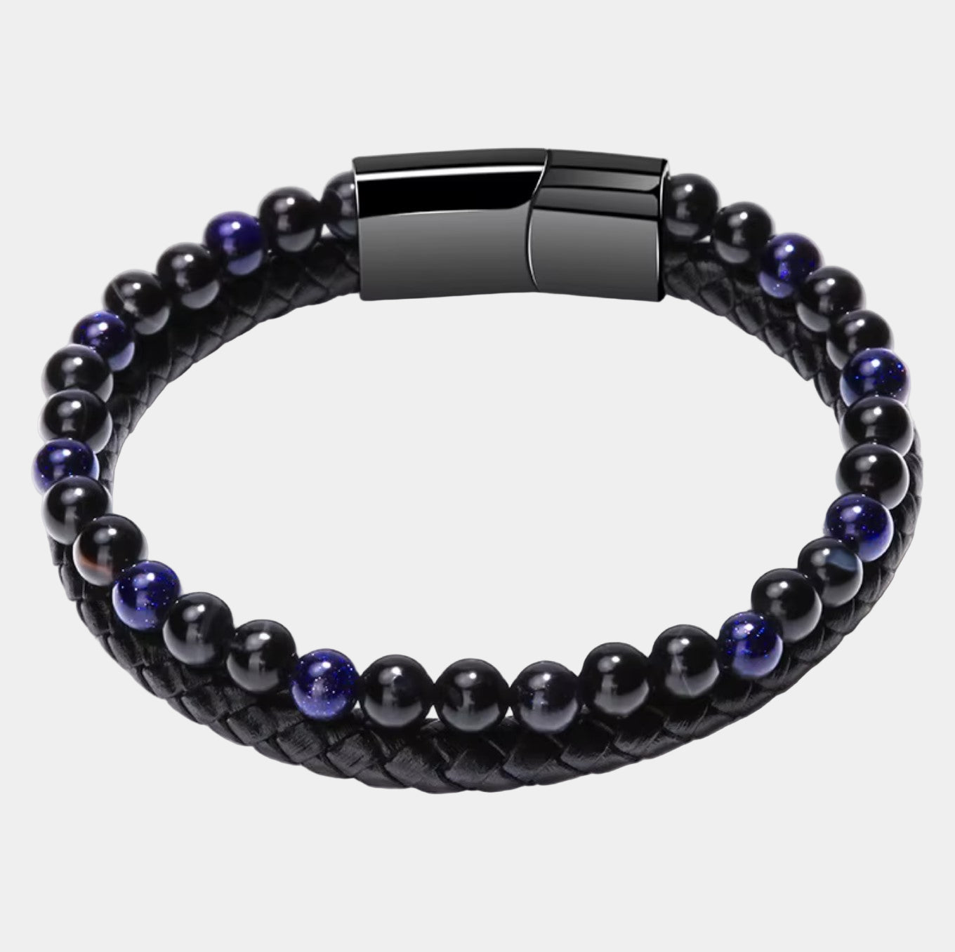 Lederarmband mit blauem Lapiz Lazuli Stein - Mantrend
