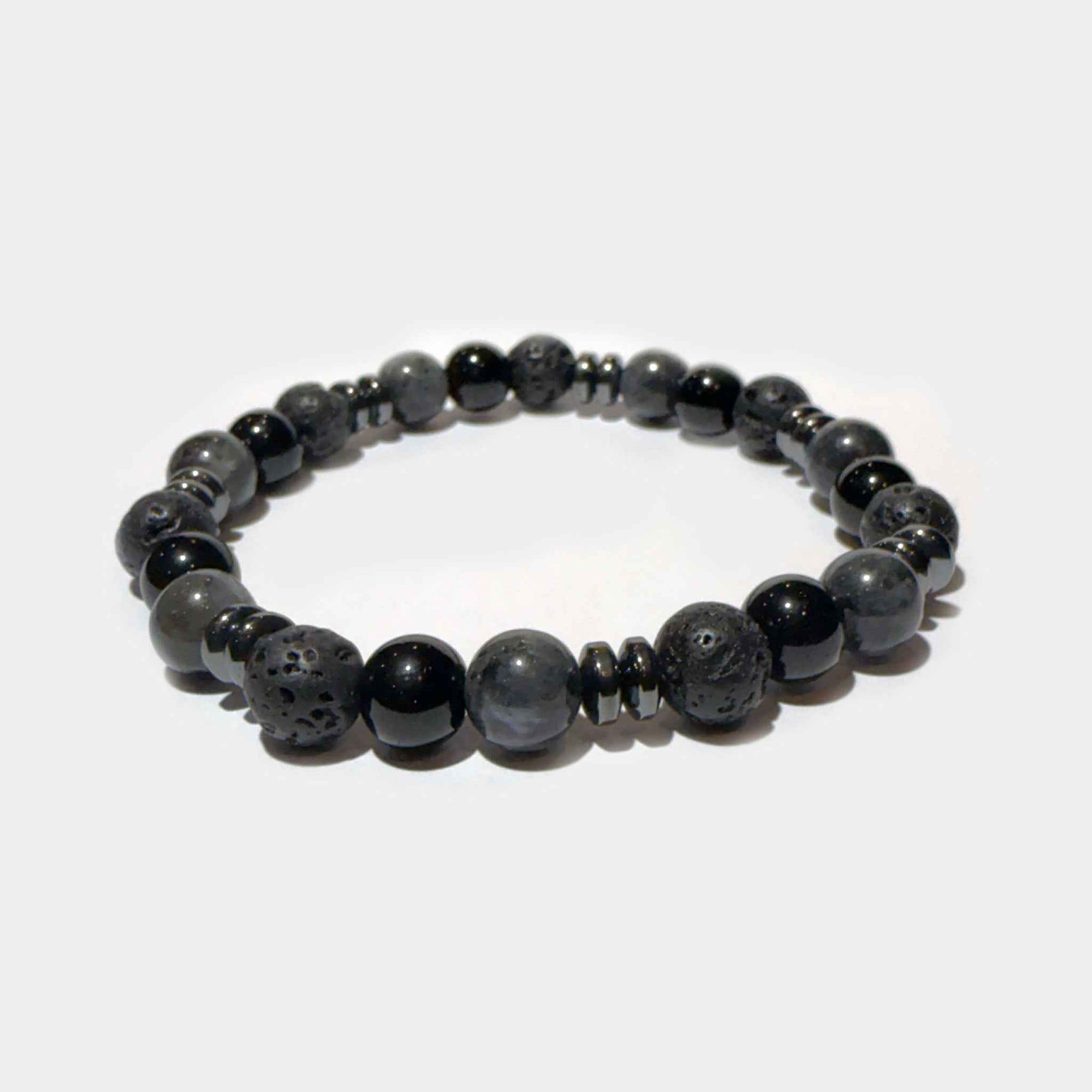 Blaues Tigerauge & Onyx Armband