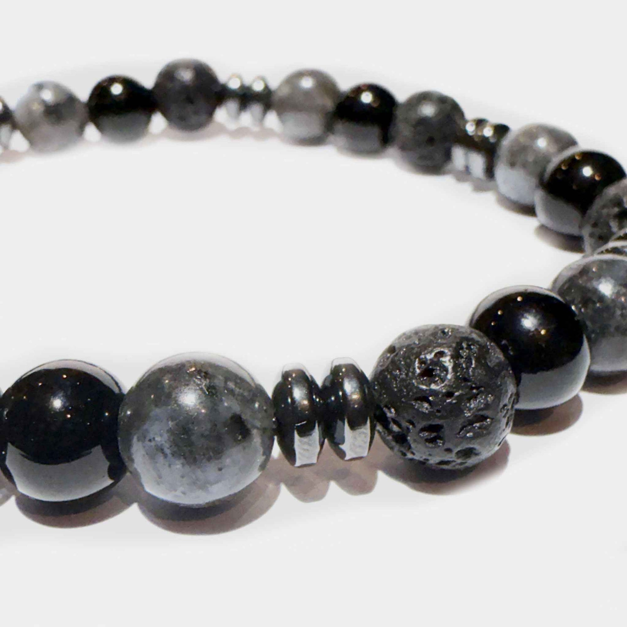 Blaues Tigerauge & Onyx Armband