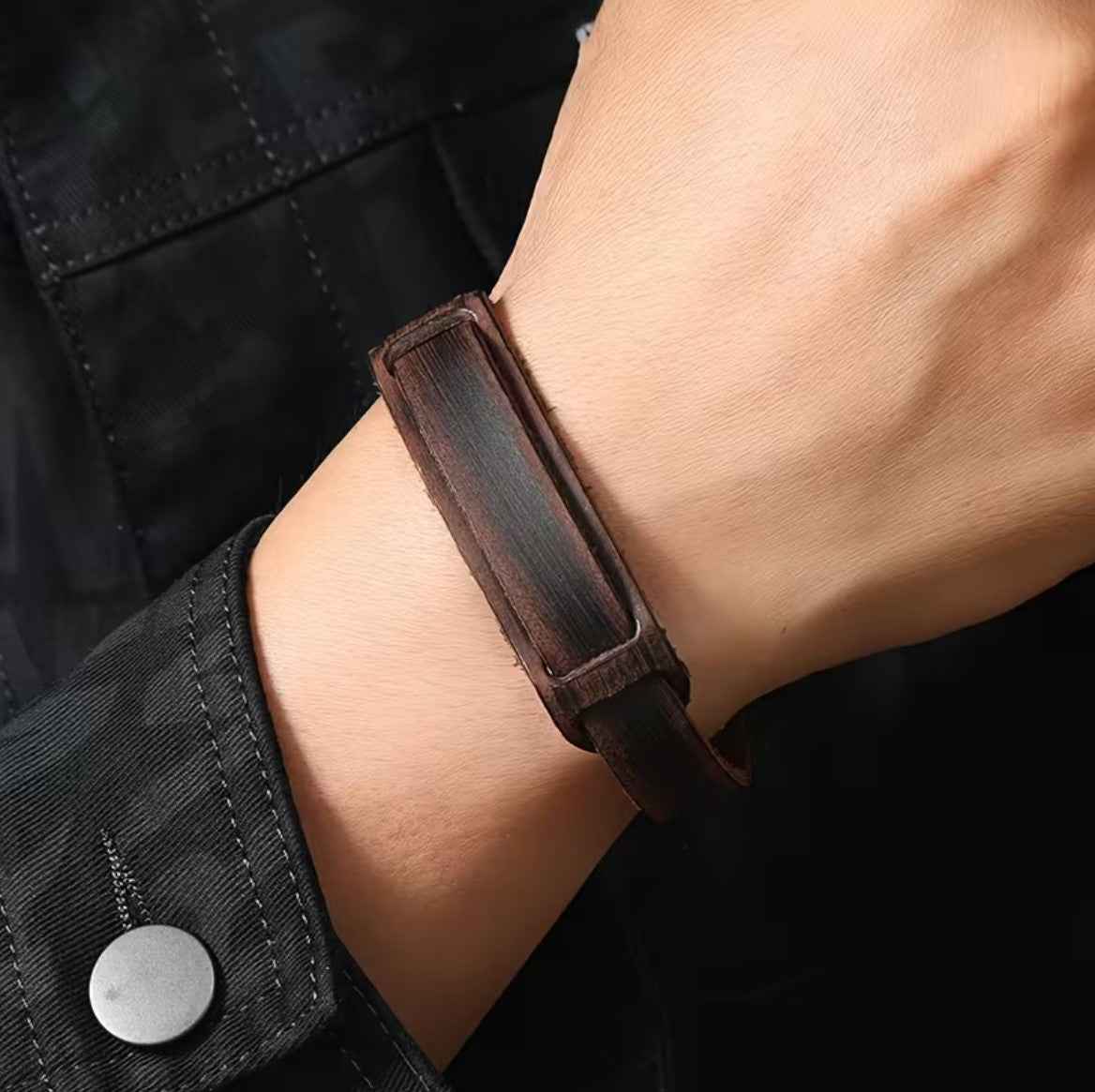 Braunes Retro Lederarmband