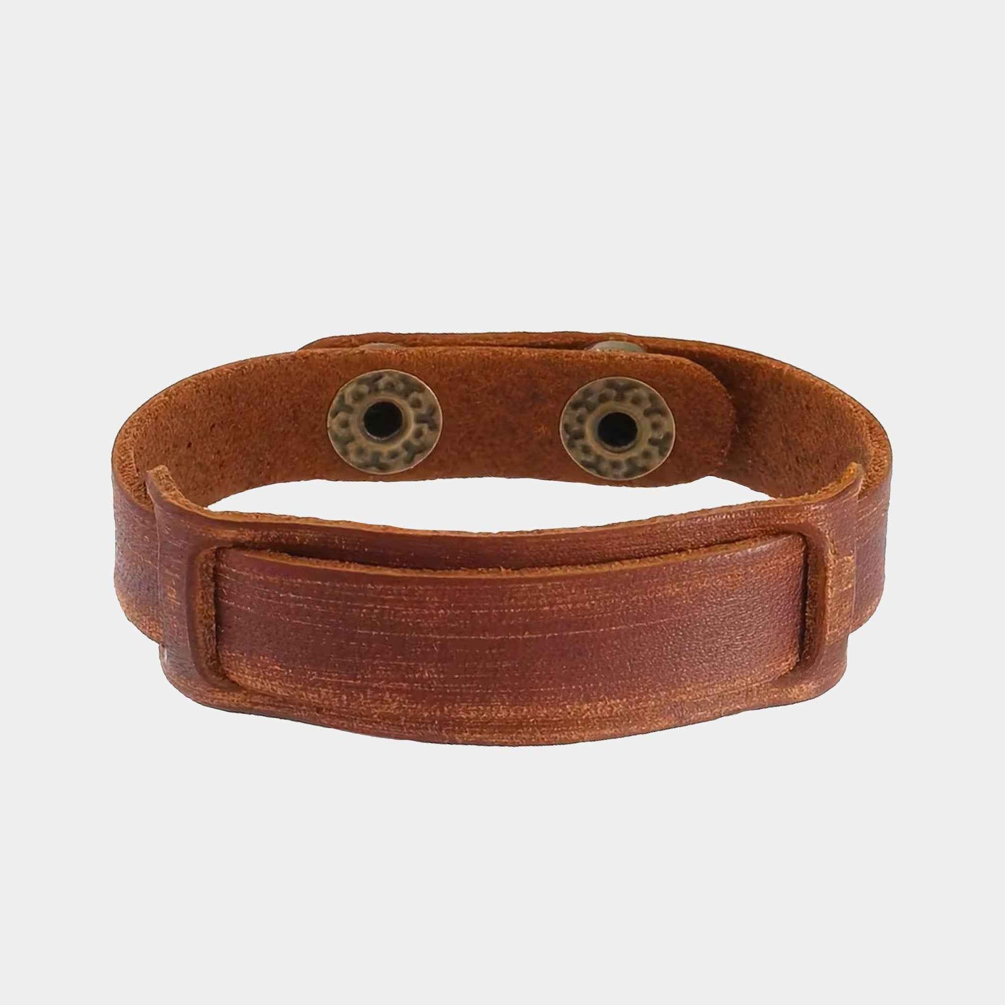 Hellbraunes Retro Lederarmband
