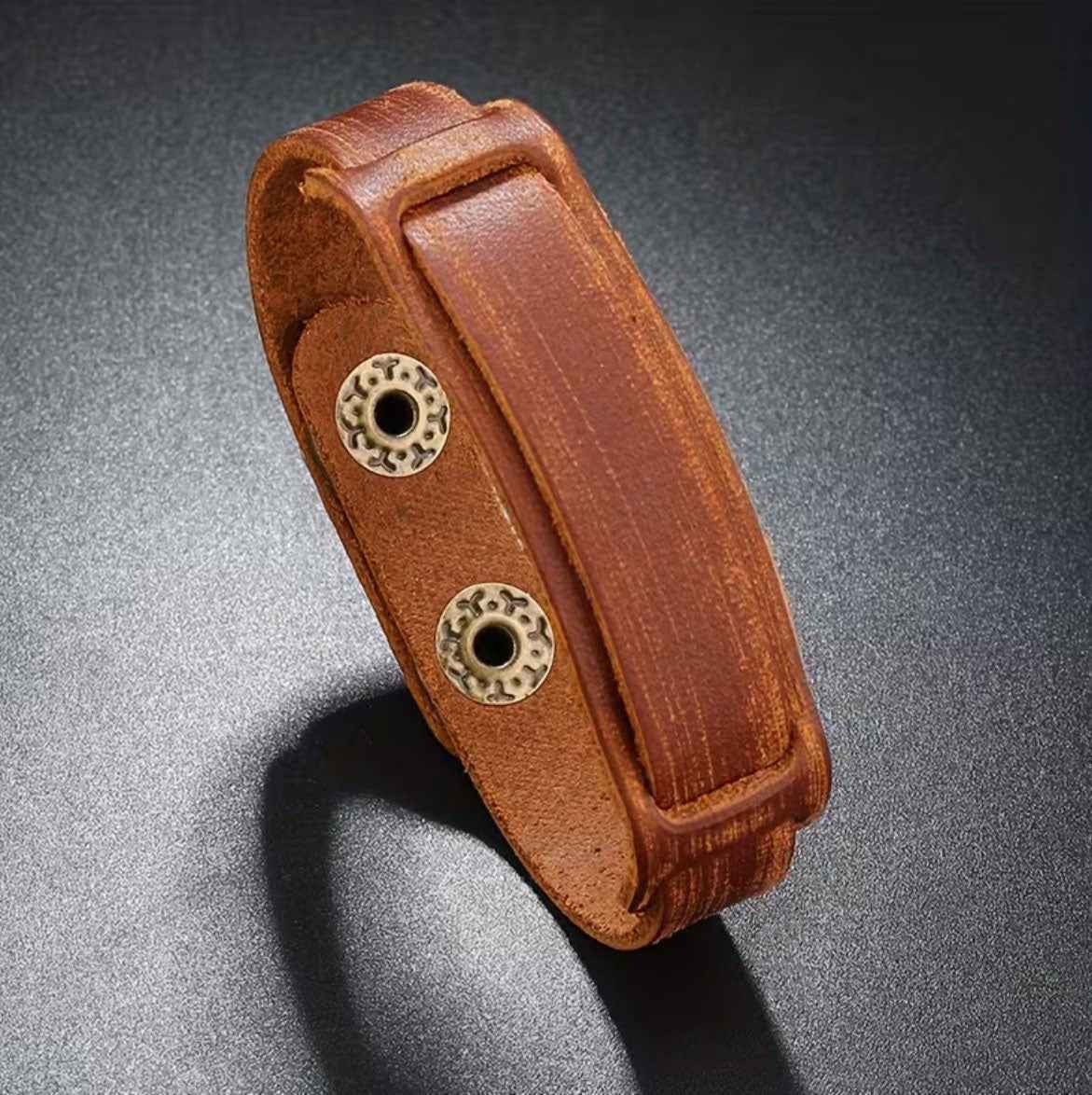 Hellbraunes Retro Lederarmband