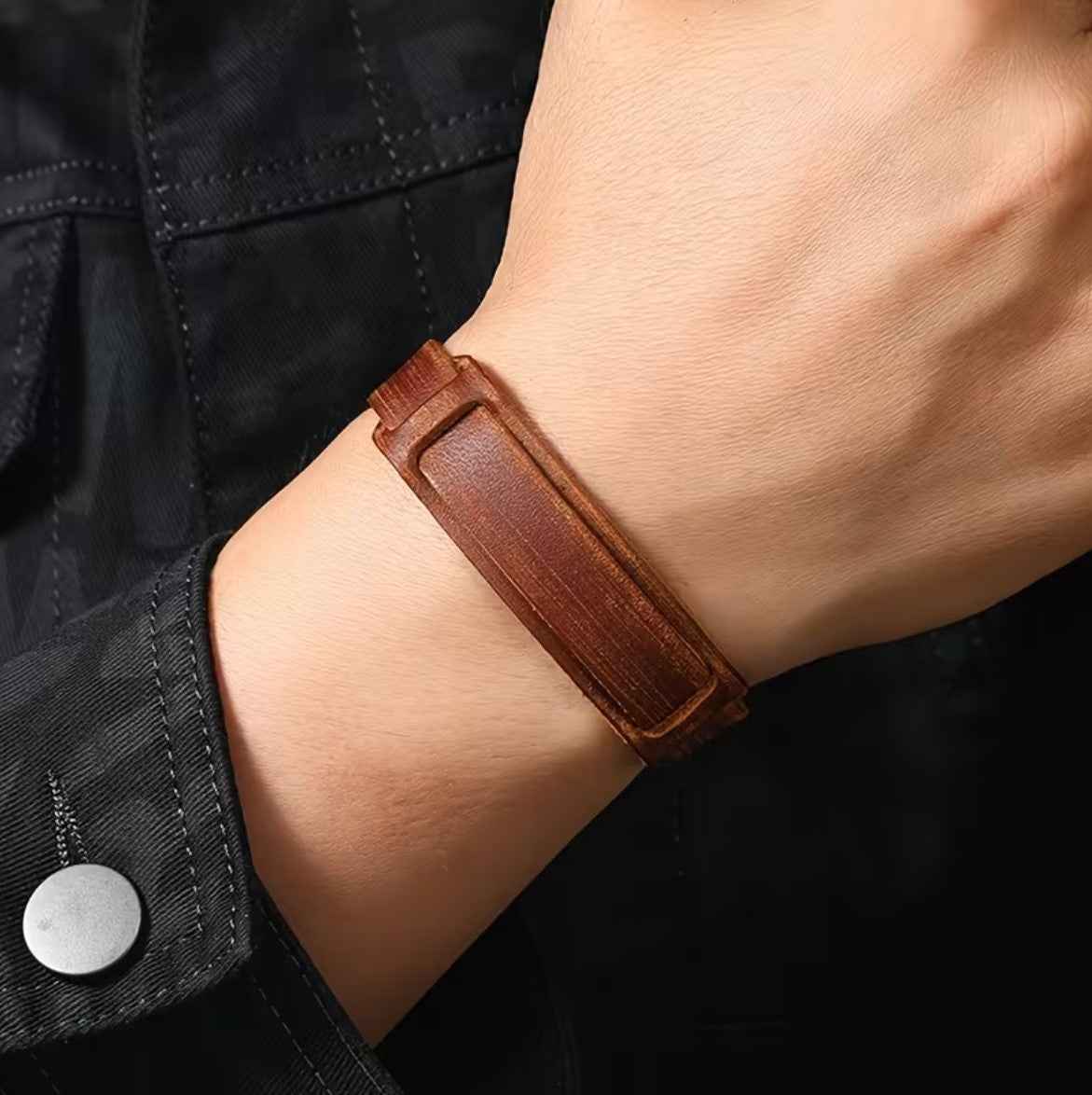 Hellbraunes Retro Lederarmband