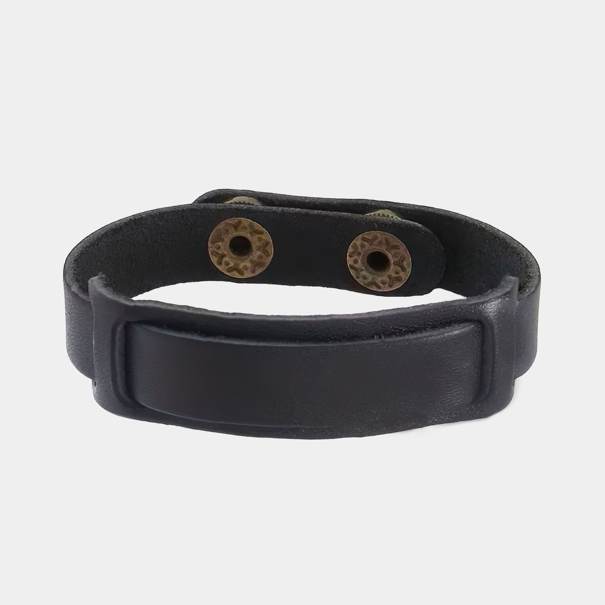 Schwarzes Retro Lederarmband