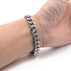 Silberfarbenes Kettenarmband 3-9 mm
