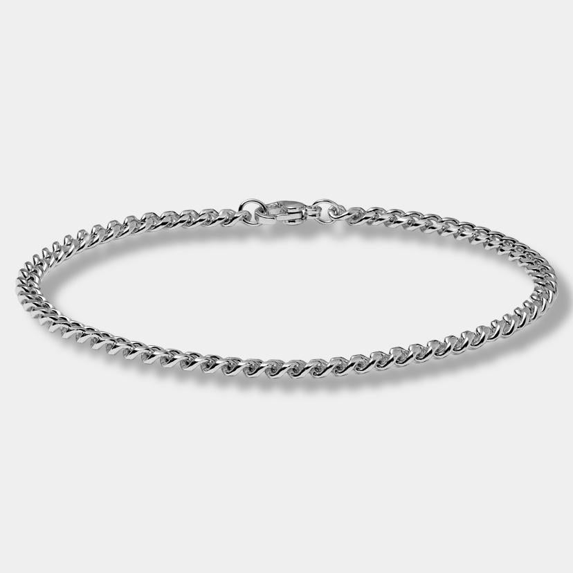 Silberfarbenes Kettenarmband 3-9 mm