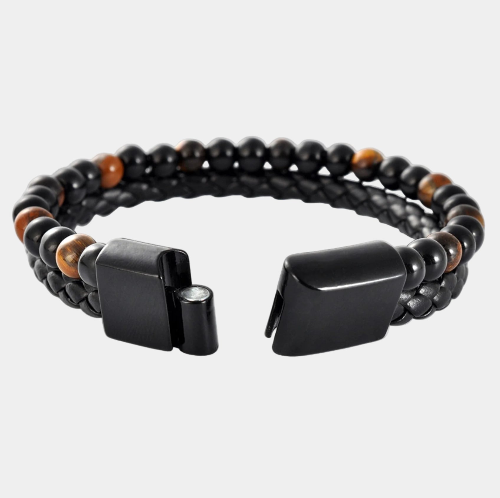 Lederarmband mit gelbem Tigerauge - Mantrend