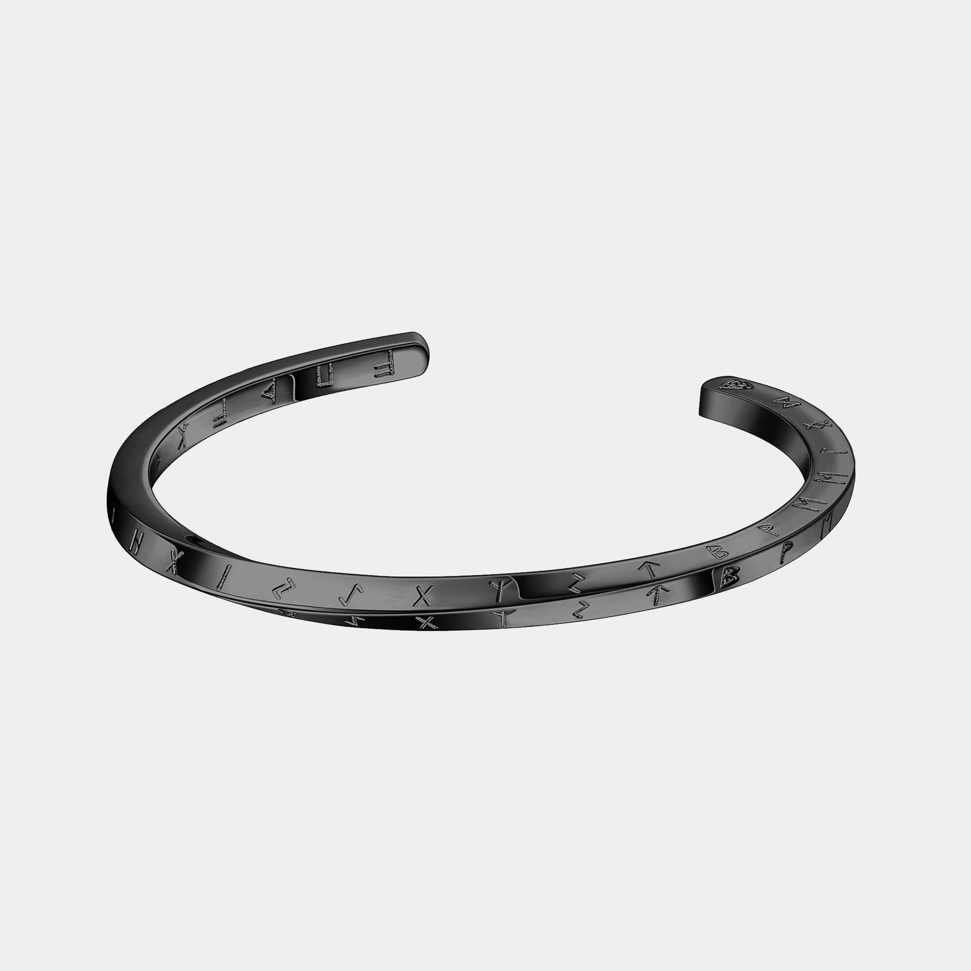 Vikinger Amreif mit Runen Schwarz