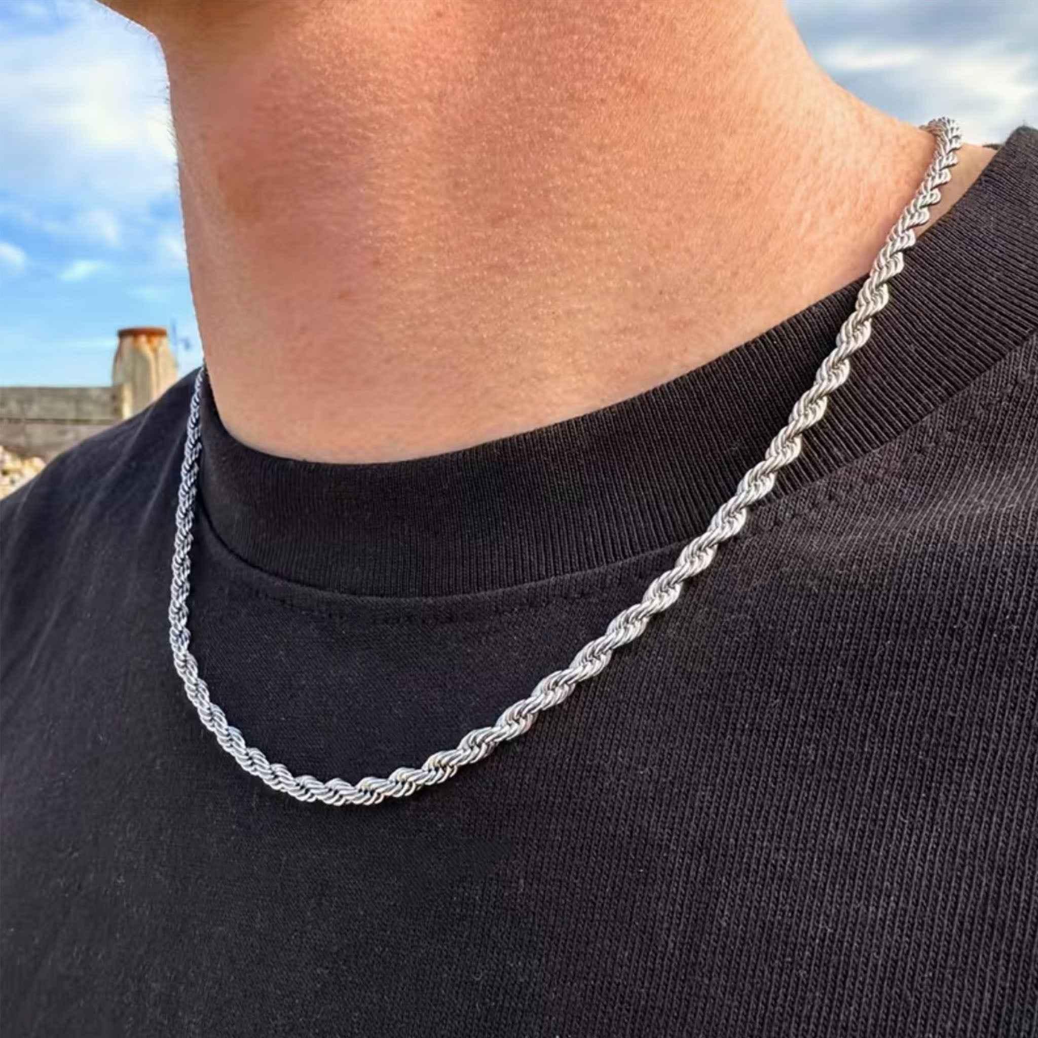 Silberfarbene Halskette 3mm - ManTrend