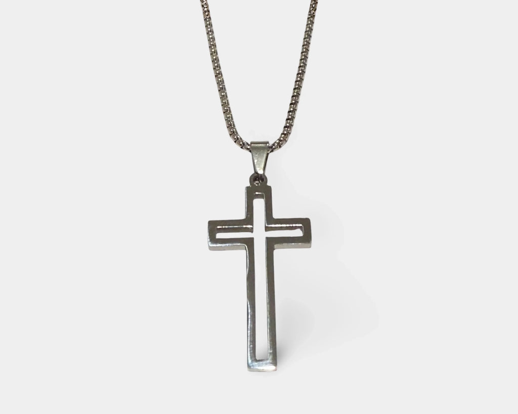 Halskette mit hohlem Kreuz - ManTrend