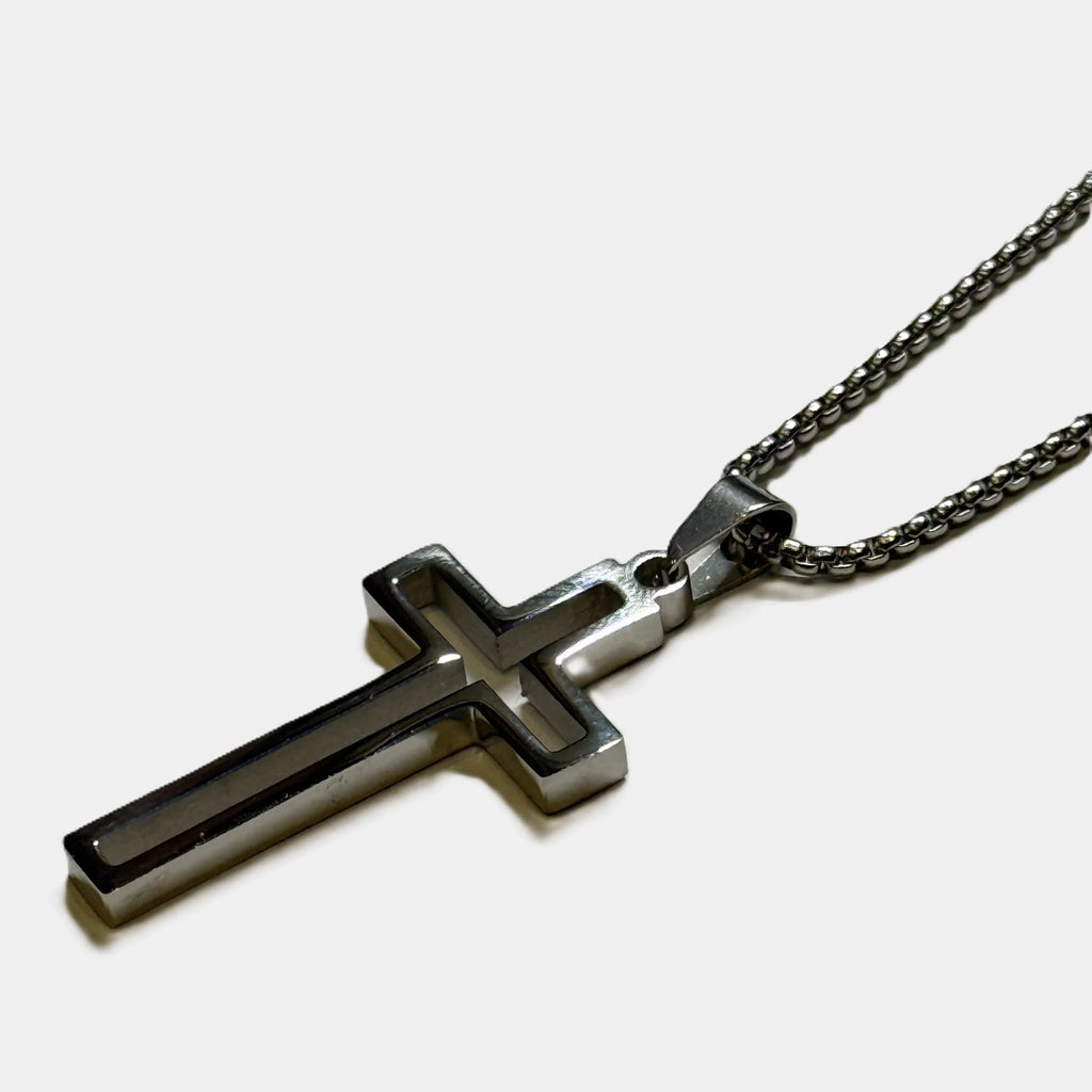 Halskette mit hohlem Kreuz - ManTrend