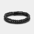 Lavastein Lederarmband dunkel - ManTrend