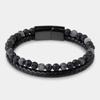 Lavastein Lederarmband hell - ManTrend