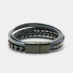 Blaues Multi-Strang Lederarmband - ManTrend