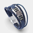 Lederarmband mit Lebensbaum-Anhänger Blau - ManTrend