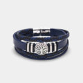 Lederarmband mit Lebensbaum-Anhänger Blau - ManTrend