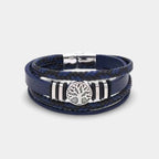 Lederarmband mit Lebensbaum-Anhänger Blau - ManTrend