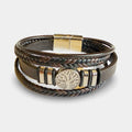 Lederarmband mit Lebensbaum-Anhänger Braun - ManTrend