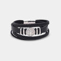 Lederarmband mit Lebensbaum-Anhänger Schwarz - ManTrend