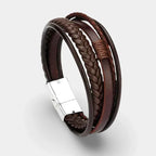 Lederarmband mit fünf Strängen Braun - ManTrend