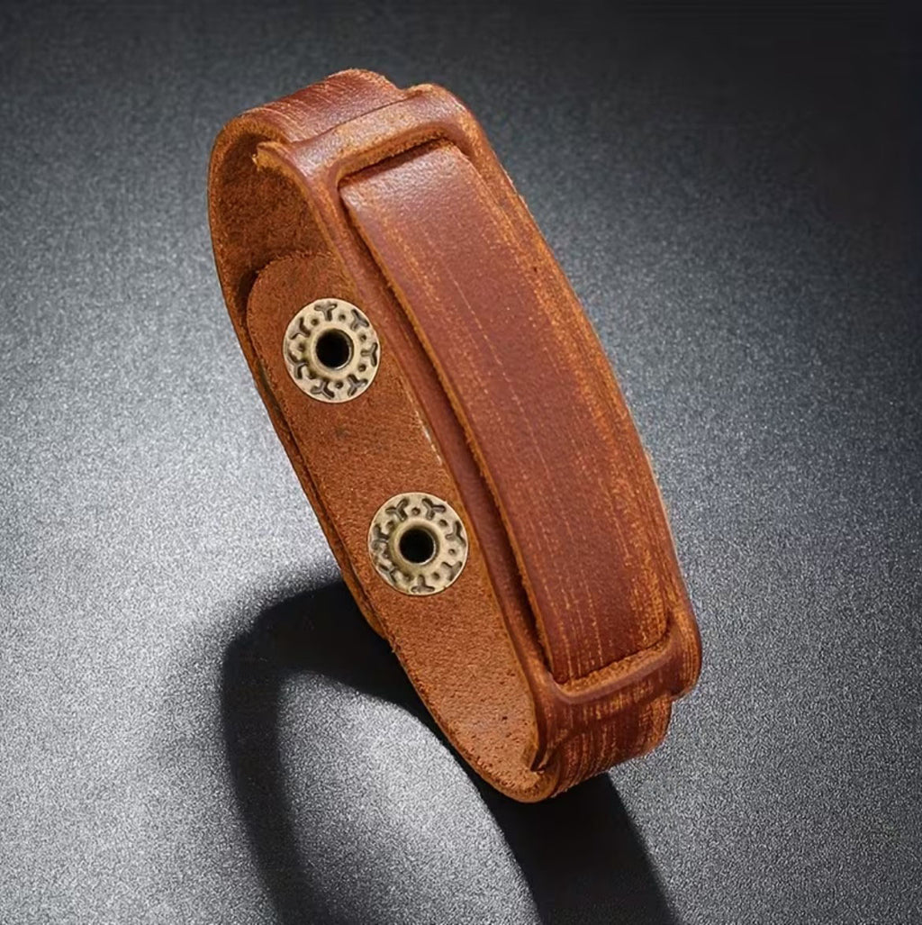 Hellbraunes Lederarmband - ManTrend