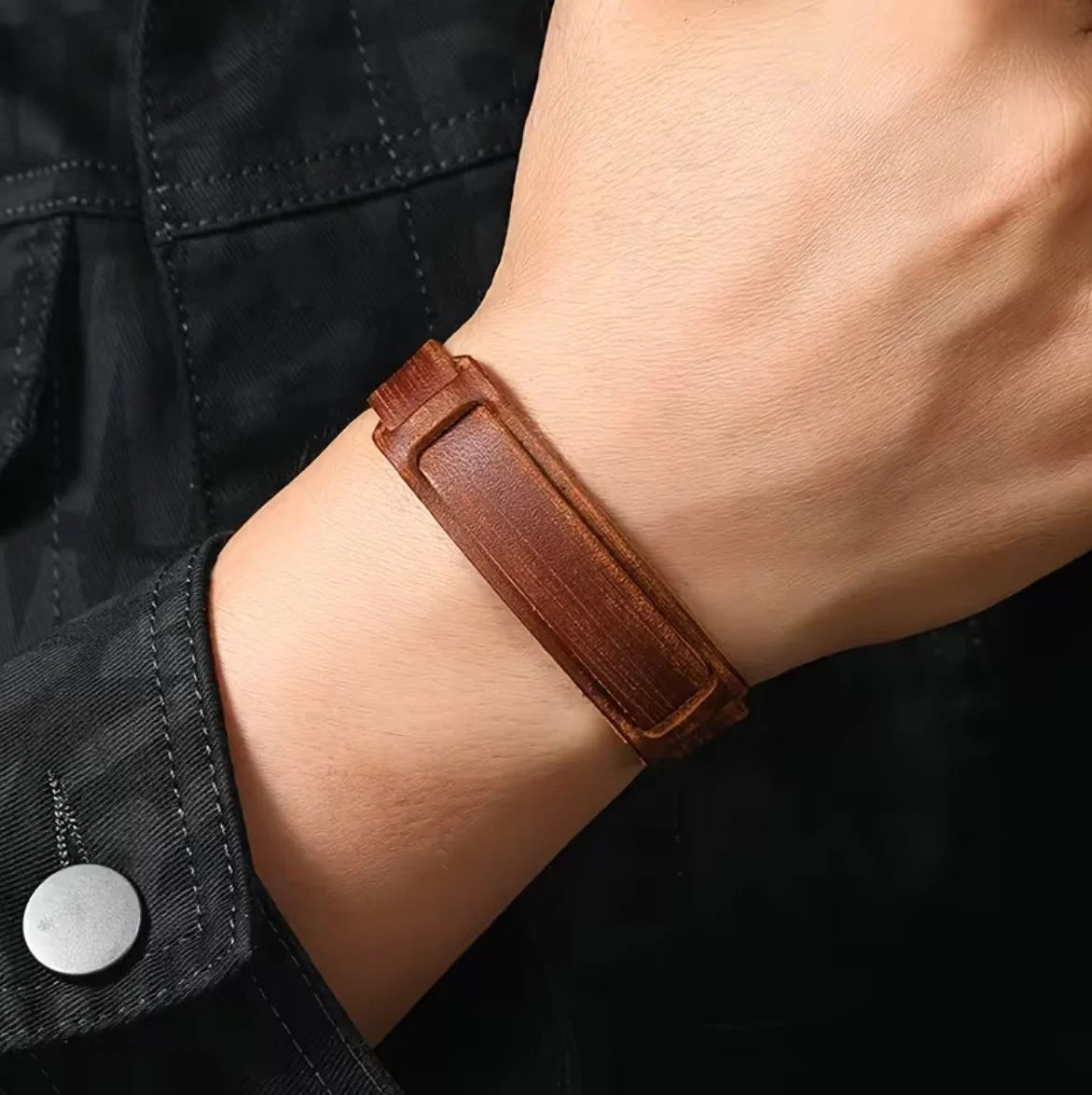 Hellbraunes Retro Lederarmband - ManTrend