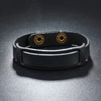 Schwarzes Lederarmband - ManTrend