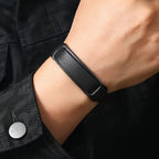 Schwarzes Lederarmband - ManTrend