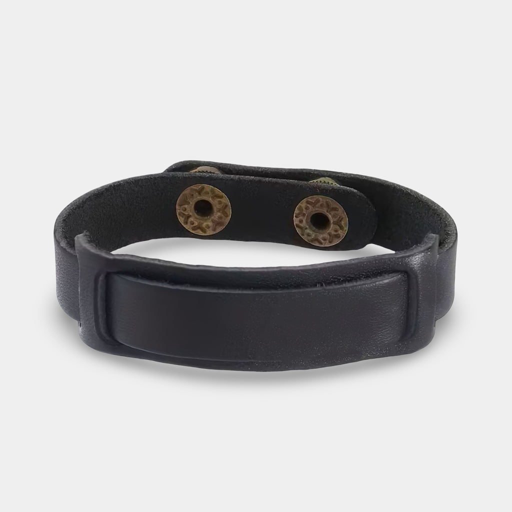 Schwarzes Lederarmband - ManTrend