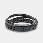 Braunes Multi-Strang Lederarmband - ManTrend