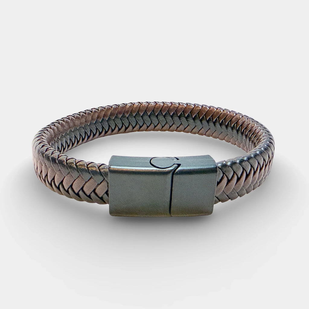 Geflochtenes Lederarmband Schwarz-Braun – Klassisch - ManTrend