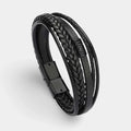 Lederarmband mit fünf Strängen Schwarz - ManTrend