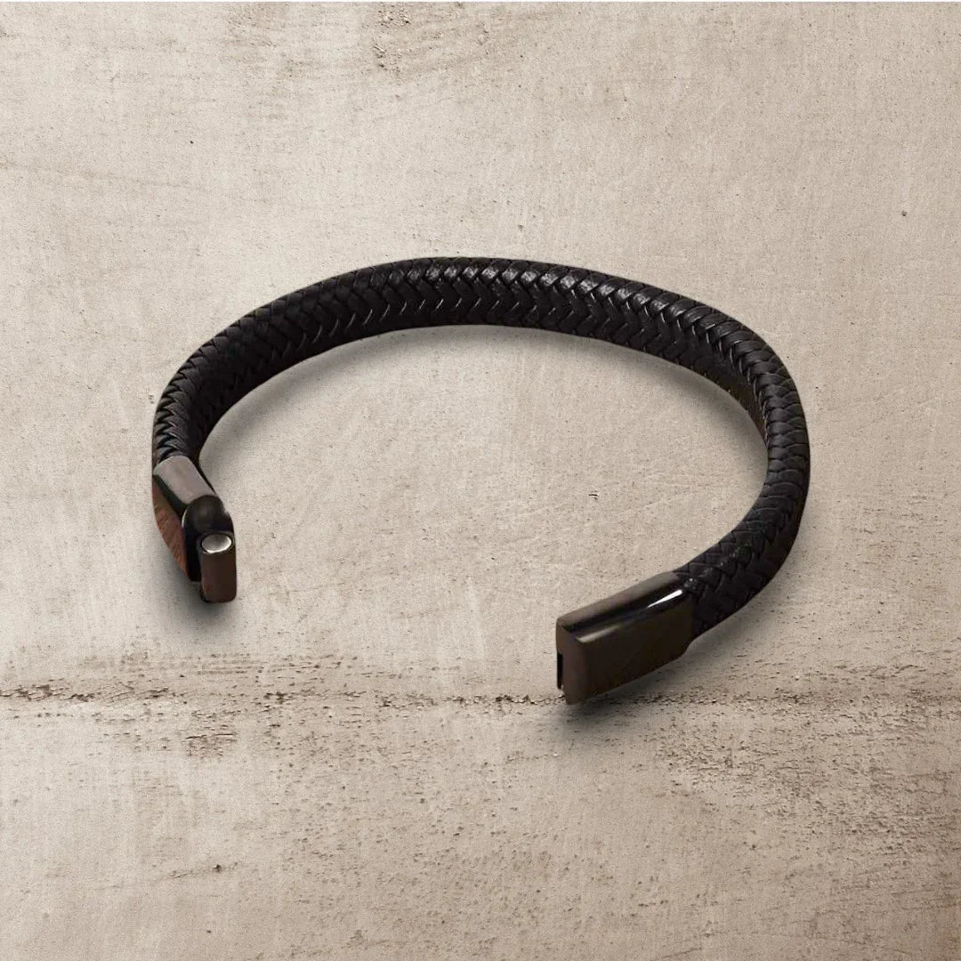 Klassisch geflochtenes Lederarmband - ManTrend