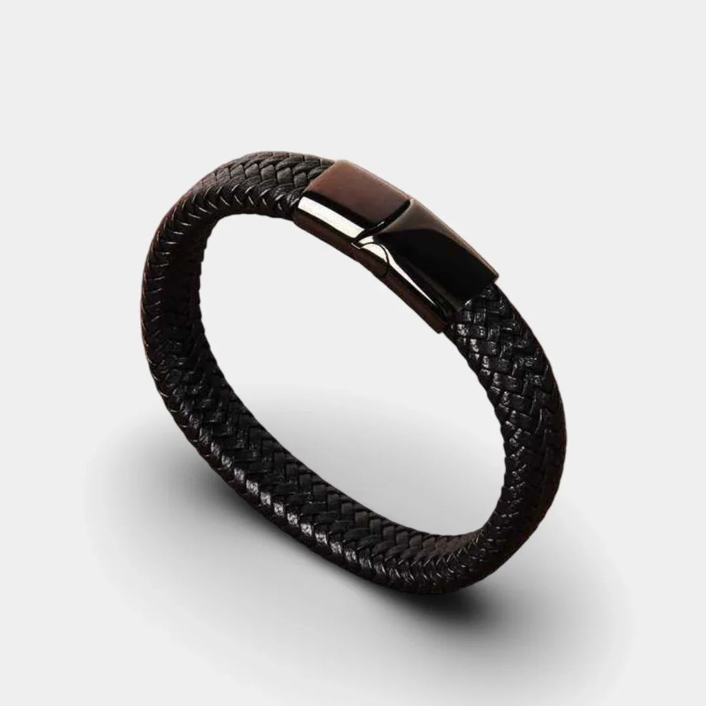 Klassisch geflochtenes Lederarmband - ManTrend