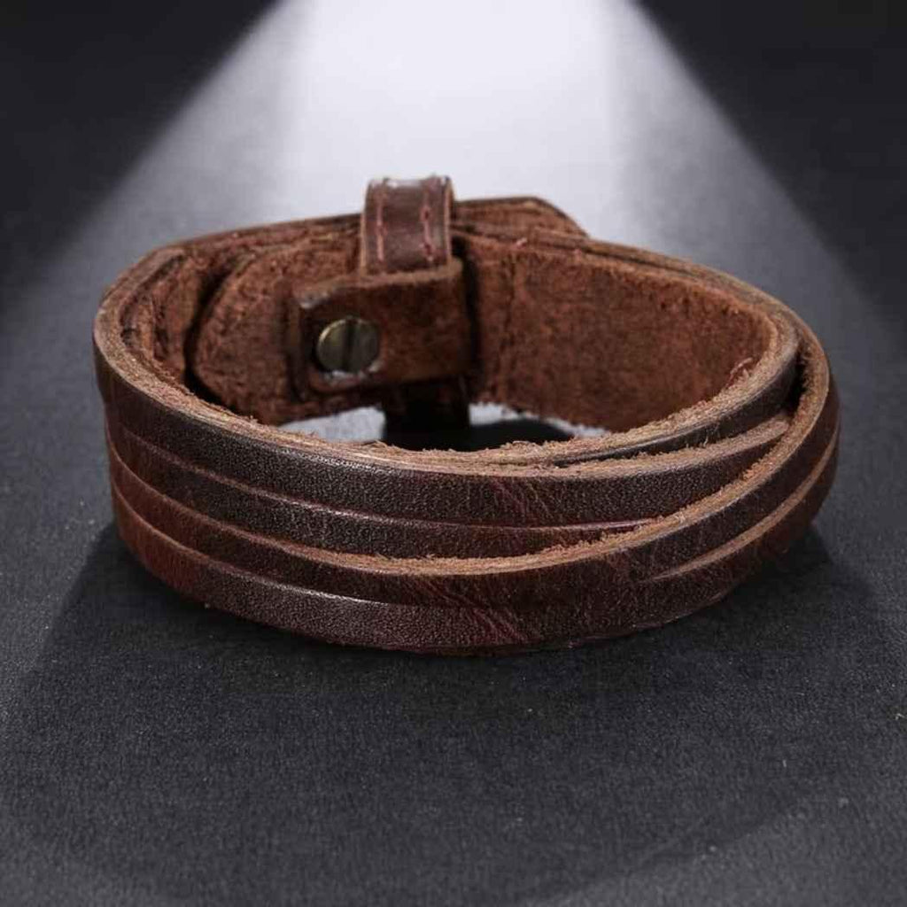 Vintage Lederarmband in braun - ManTrend