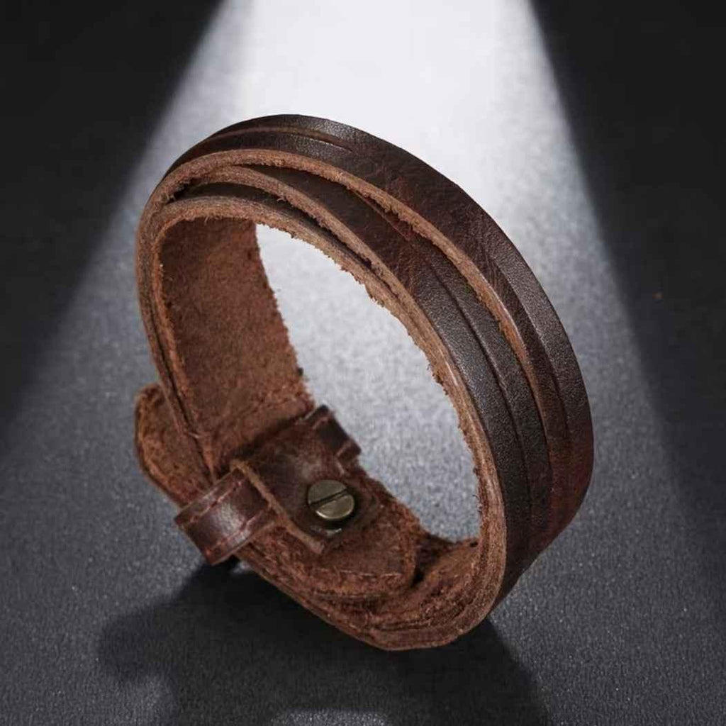 Vintage Lederarmband in braun - ManTrend