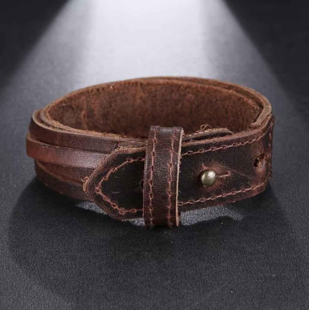 Vintage Lederarmband in braun - ManTrend