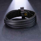 Vintage Lederarmband in schwarz - ManTrend