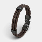 Dreifach geflochtenes Lederarmband - ManTrend