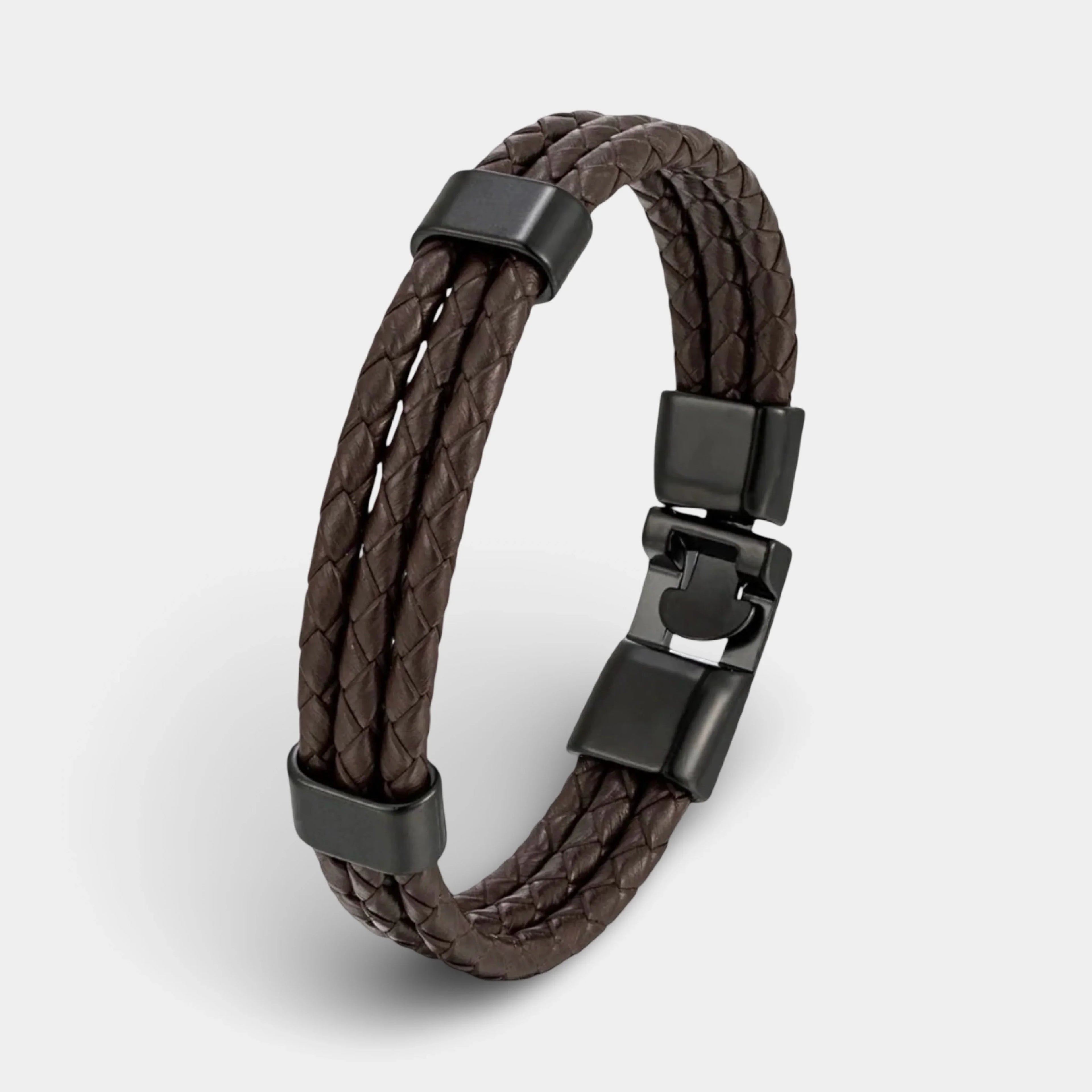 Dreifach geflochtenes Lederarmband - ManTrend