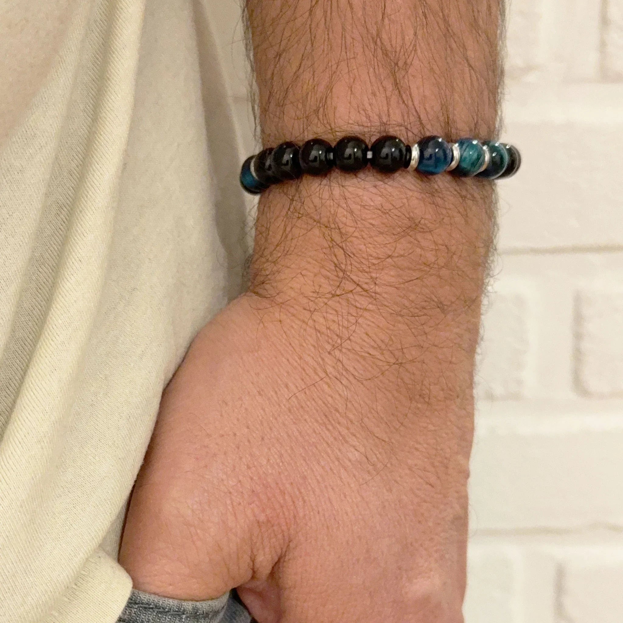 Tigerauge & Onyx Armband für Herren - ManTrend