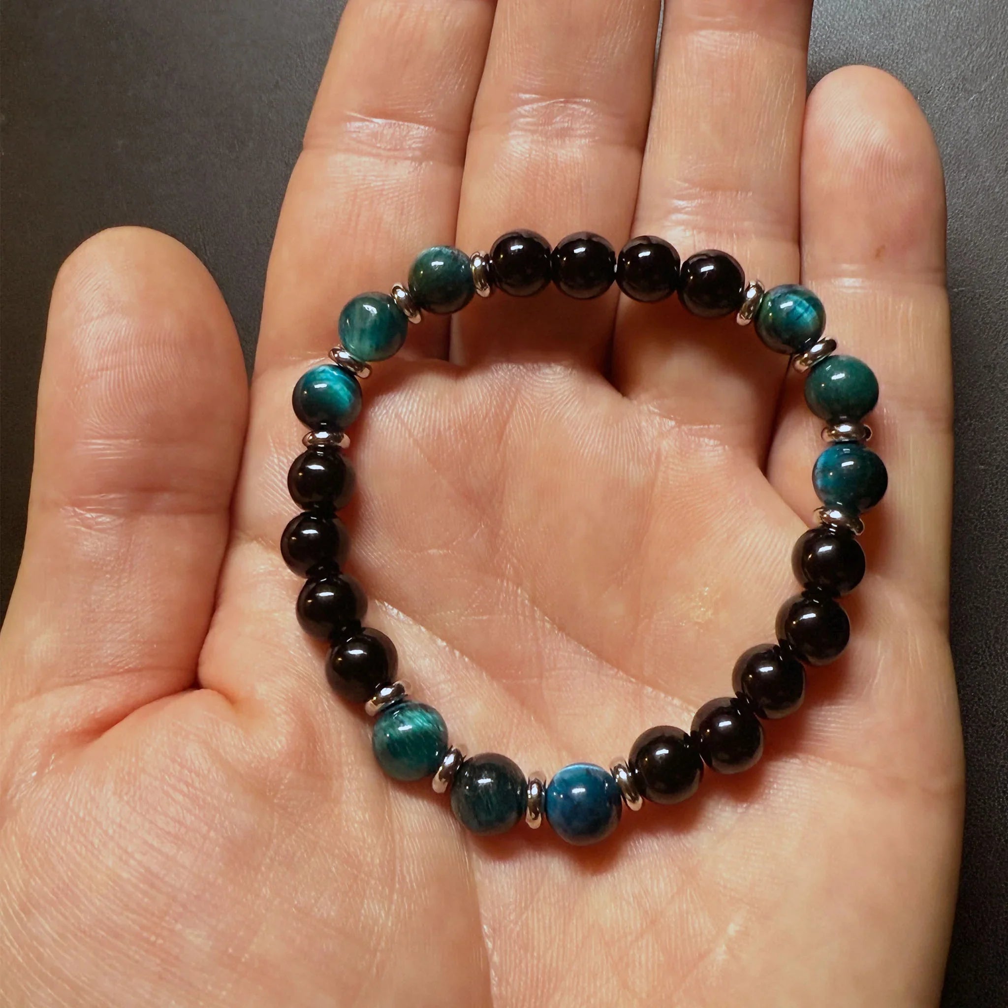 Tigerauge & Onyx Armband für Herren - ManTrend