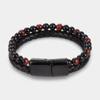 Lederarmband Tigerauge - Rot - ManTrend