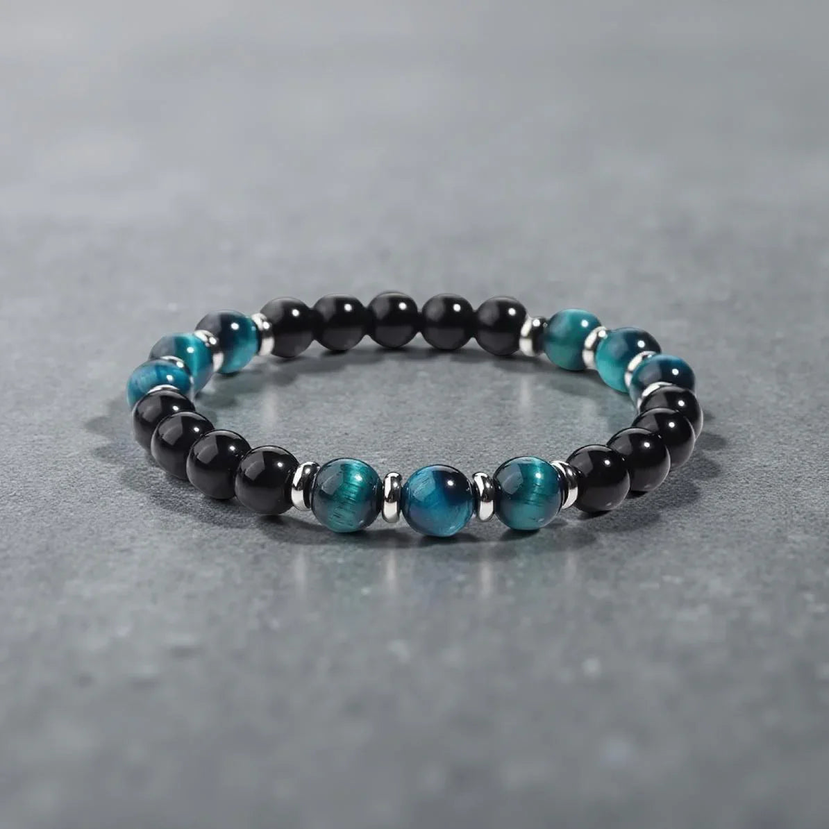 Tigerauge & Onyx Armband für Herren - ManTrend